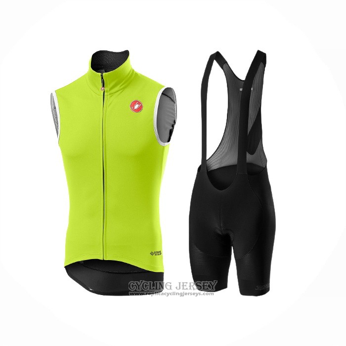 2021 Wind Vest Castelli Bright Green Short Sleeve And Bib Short